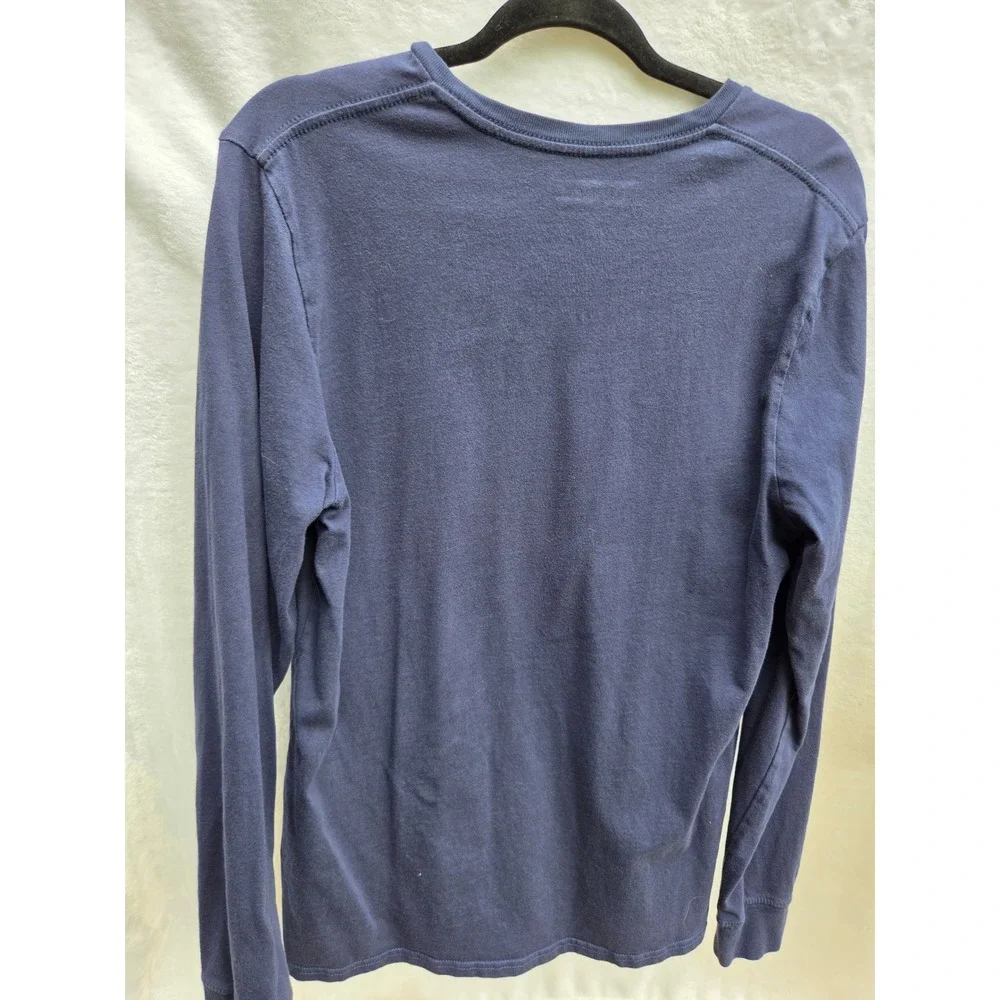 Levis Long Sleeve Graphic Tee Mens Medium Navy Blue Good Mountain Nature‎ Print